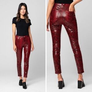 Blank NYC Red & Black Faux Snakeskin High Waist Skinnies 28